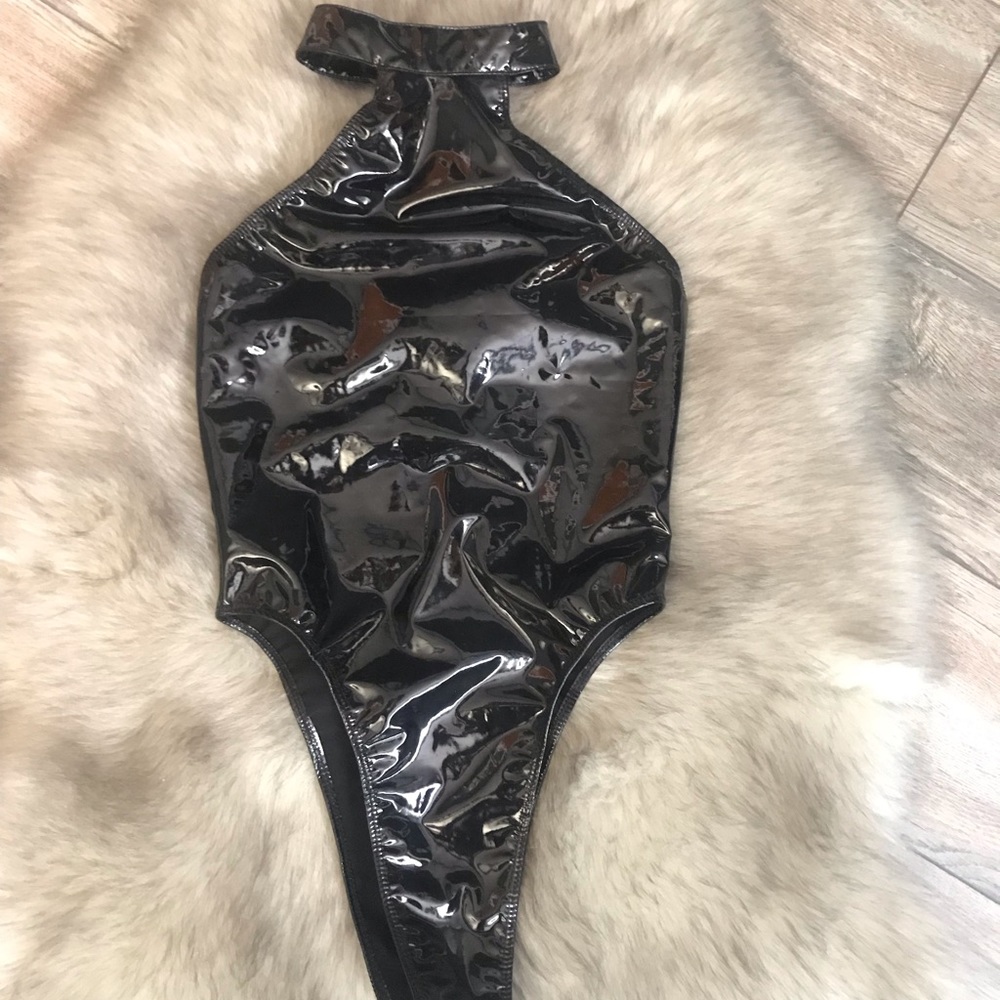 Vinyl halter neck bodysuit ✨💕
